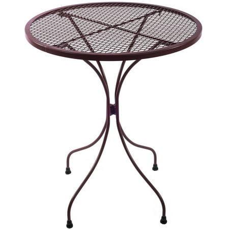 arlington house red wrought iron 24” round outdoor bistro