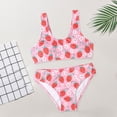 thumbnail image 4 of Coerni Girls Strawberry Bikini Swimsuit 2pc Kids Summer Beach Sport Play Straps Tankini Swim Wear Playful Bathing Suit, 4 of 8