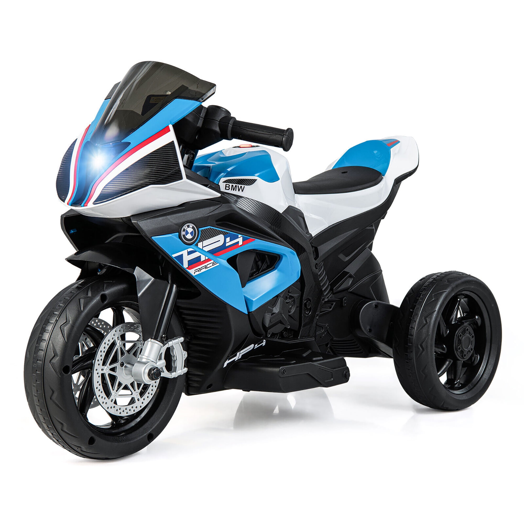 Gymax 12V Kids Ride on Motorcycle Licensed BMW 3 Wheels Electric Toy w Light Music Blue Walmart