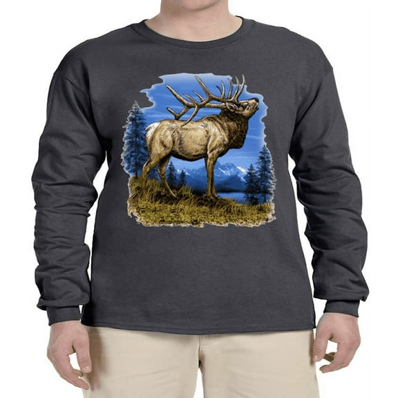 Hunting Gear Gifts Elk T-shirt Long Sleeve Mens