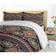 thumbnail image 5 of Ambesonne Ethnic Duvet Cover Set, Floral Geometric Shapes, 2-Calking, Indigo Scarlet, 5 of 6