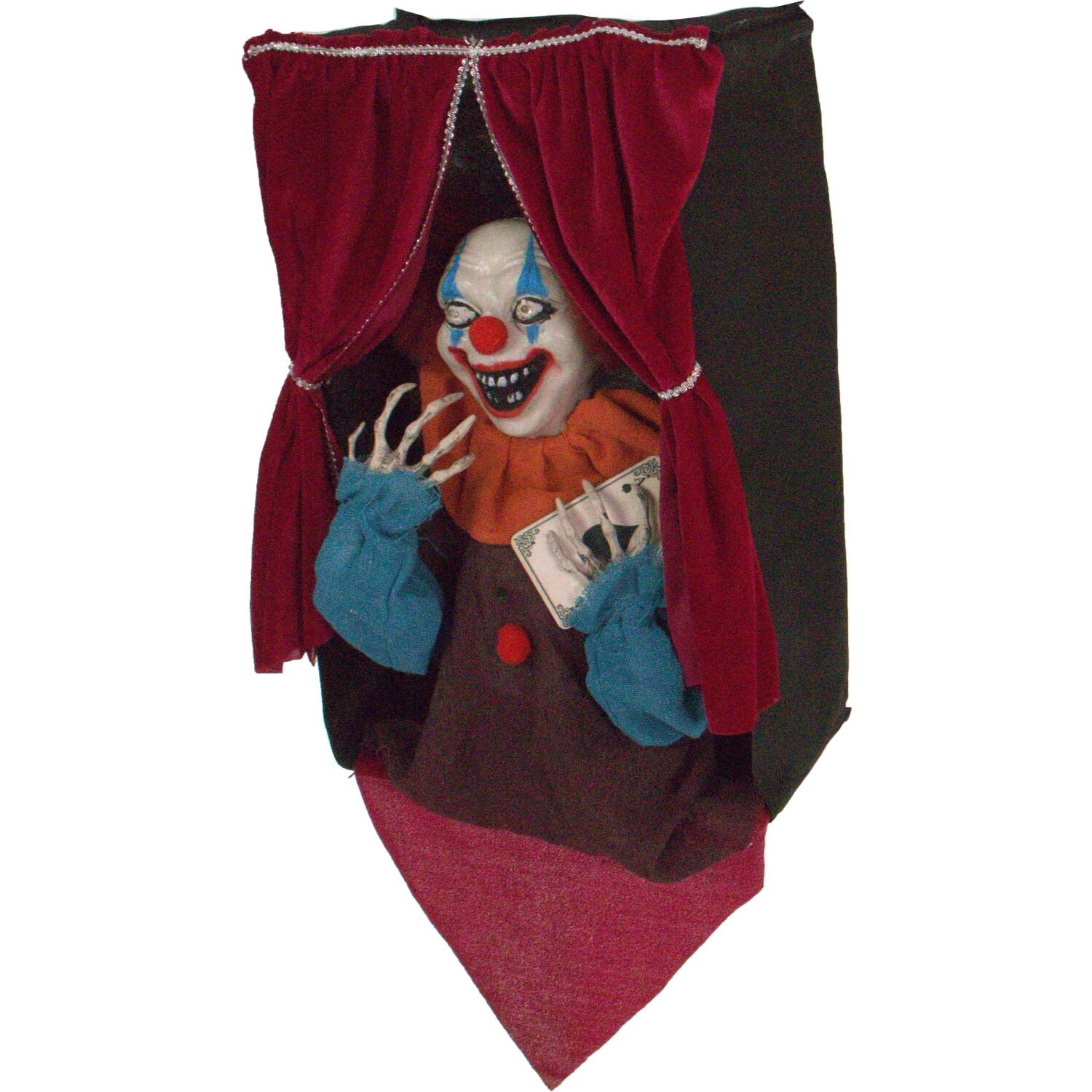 Haunted Hill Farm Animatronic Clown Indoor/Outdoor Halloween Decoration, 2.3 lbs.
