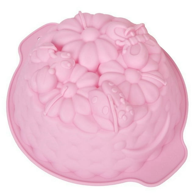 Coofit Cake Mold Silicone Flower DIY Reusable Non Stick Cake Pan Baking Mold for Home