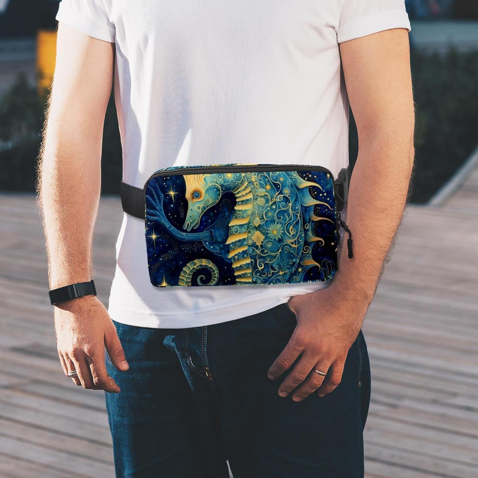 Sea horse Running Belt Waist Packs Fanny Bag: Lightweight, Adjustable, with Extension Strap, Unisex
