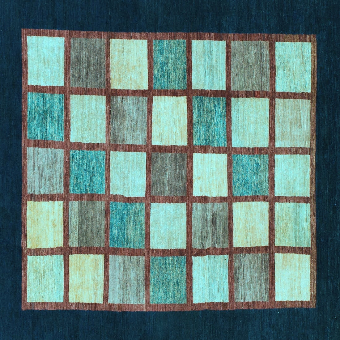 Ahgly Company Indoor Square Checkered Light Blue Modern Area Rugs, 6 ...