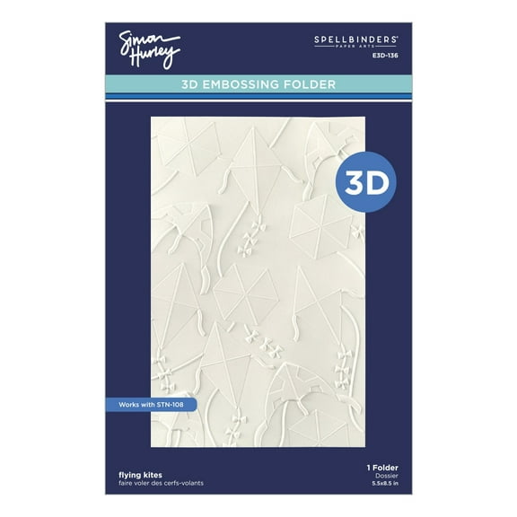Spellbinders 3D Embossing Folder By Simon Hurley-Flying Kites, Sky's The Limit