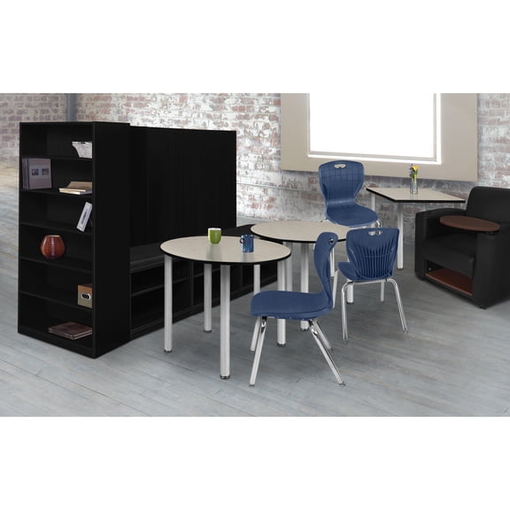 Regency Kee 42 in. Medium Round Breakroom Table- Maple Top, Chrome Legs
