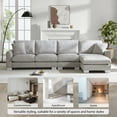 thumbnail image 5 of Modern Cloud Sectional Sofa, Small Space L-Shaped Sofa with Oversized Chaise , 4 Seat Chenille Upholstered Couch for Living Room, Bedroom, Light Gray, 5 of 9