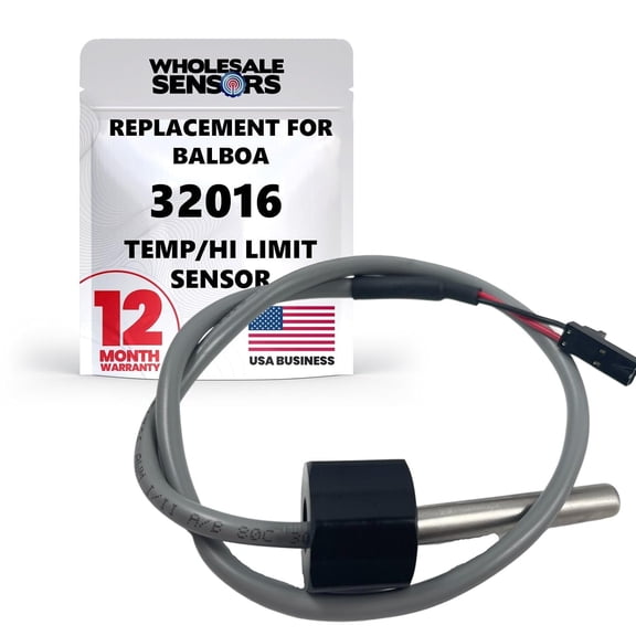 Balboa 32016 Replacement Temp/Hi Limit Sensor, 24" Cable, 1/4" Bulb, 2-pin, 12 Month Warranty