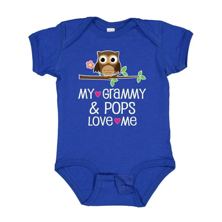 

Inktastic Grammy and Pops Love Me Owl Gift Baby Girl Bodysuit