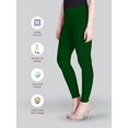 thumbnail image 3 of Stylesindia Women Leggings Breathable Women Wear Versatile Tights for Women Elastic Waistband Comfort Lady Leggings (Cotton, Bottle Green), 3 of 4