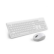 FD Wireless IK7300 Keyboard & Mouse Combo 2.4GHz Concave Button Set Smart Power-Saving Silent Clicks Slim Combo for Laptop, Computer White