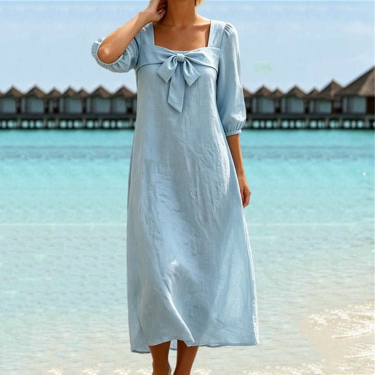 casual dress with bow tie Zhen Bow Tie Back Mini Dress White