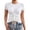 White, variant on Women's Solid Color Round Neck Casual Short Sleeved T Shirt Women T Shirts Tech Pack Woman Shirts Short Sleeve Womens T Shirts Long Sleeve Womens Solid Tee Shirts Casual Short Sleeve Tops