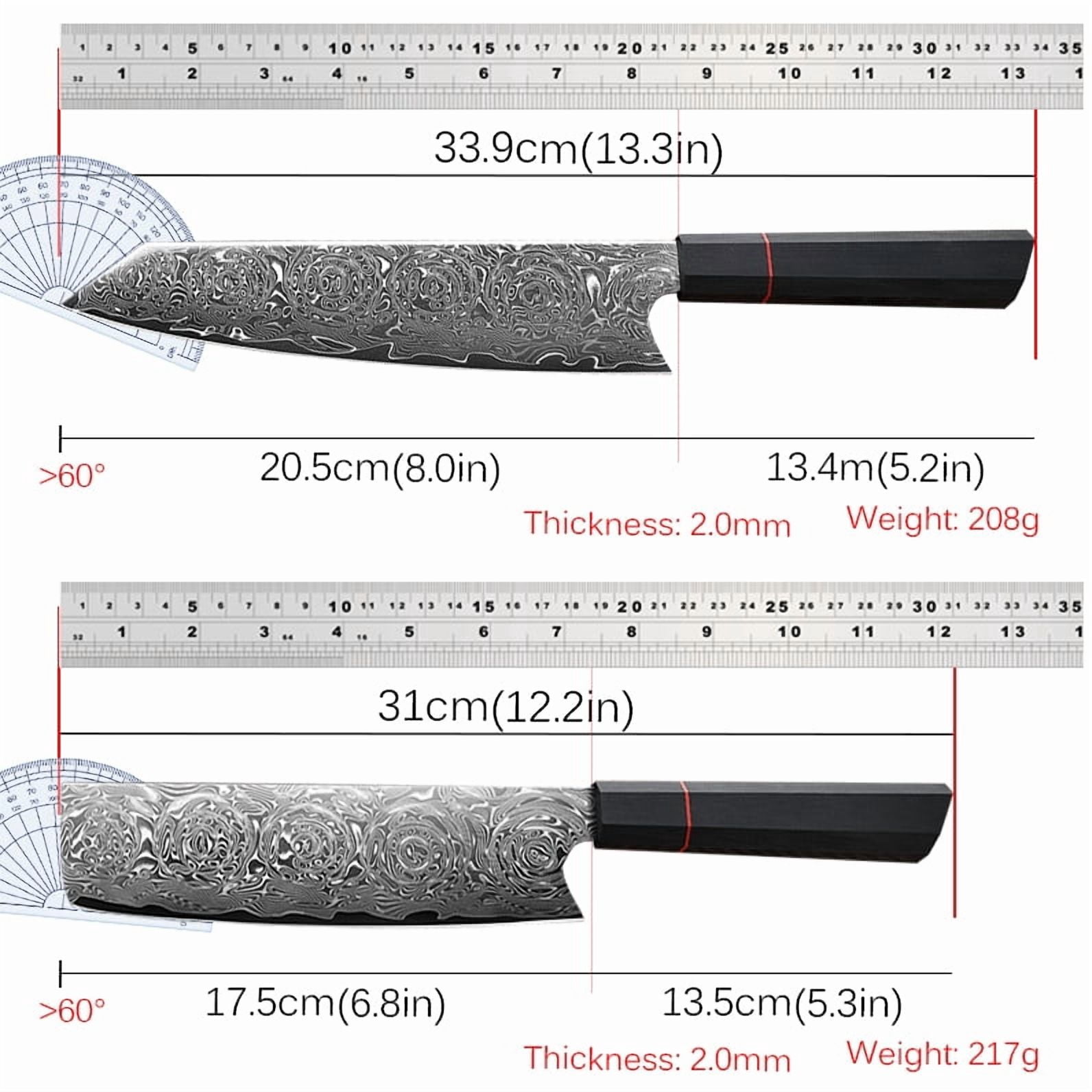 Japanese VG10 Damascus Steel Chef Knife Set, with Gift Box, Ultra Sharp Cooking Cutlery for Home Use
