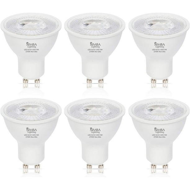 Simba Lighting LED GU10 50W Replacement Spot Bulb 120V Twist Base Non-Dimmable 2700K 6-Pack - Walmart.com