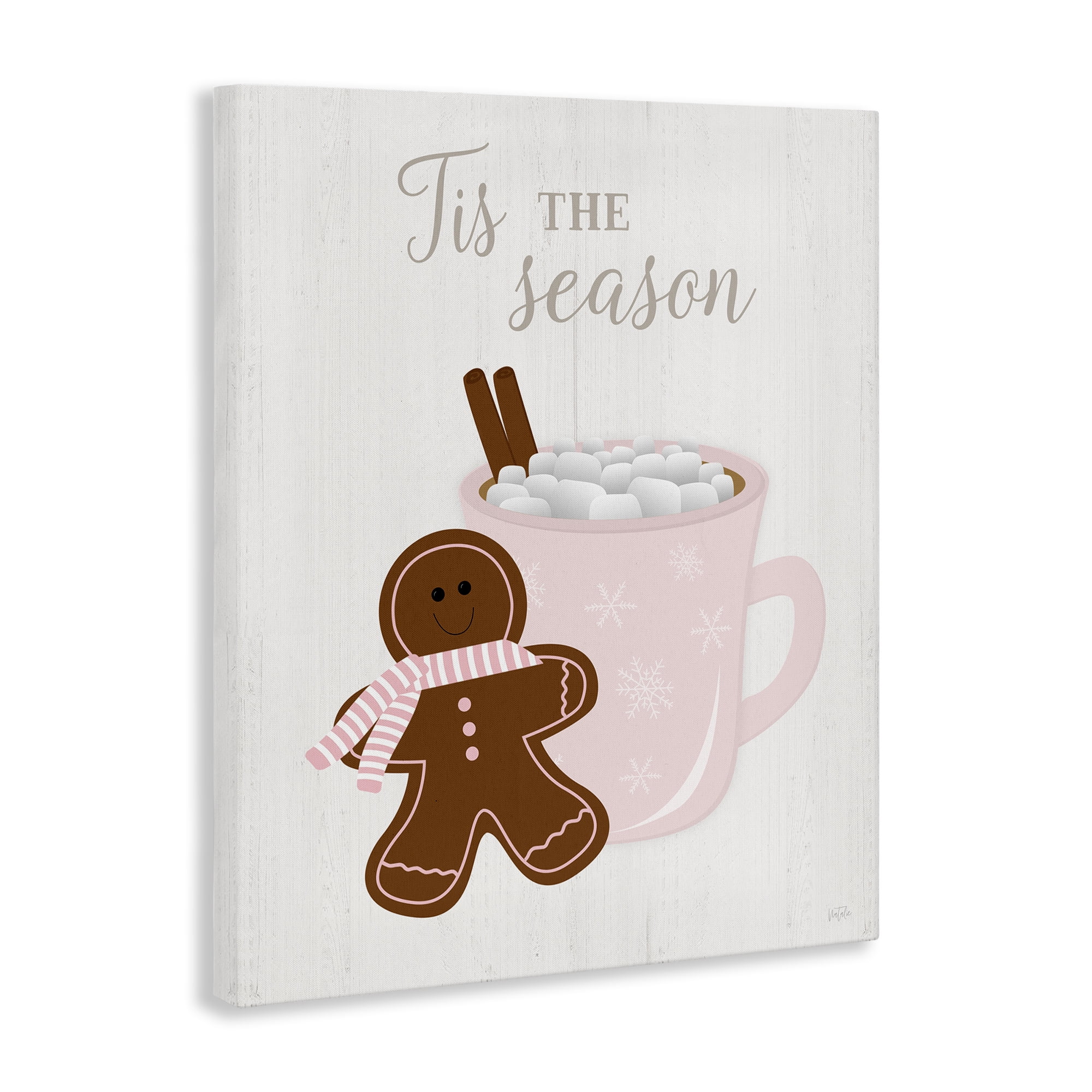 Stupell Industries Tis The Season Gingerbread Holiday Painting Gallery Wrapped Canvas Art Prints Wall Art, 30 x 40