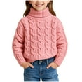 thumbnail image 2 of BXJX Boys Girls Kids Turtleneck Sweater- Casual Cable-Knit Fashion Fall Winter Soft Warm Sweater Pullover Tops Pink Size 6 Years, 2 of 6