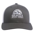 thumbnail image 2 of Sombrero de snapback de Trucker retro de gravedad - gris / blanco / blanco Gravity Outdoor Co. Sombrero del camionero, 2 of 2
