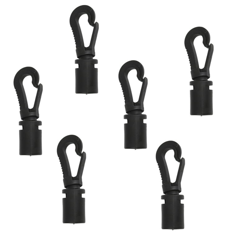 6 Pieces Black Bungee Cord Snap End Hooks for Marine Boat Kayak Canoe 5mm  Deck Line Elastic Rope 