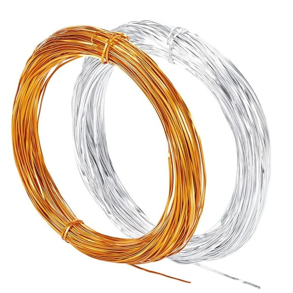 Flat Aluminium Wire 40mm 18ft/1m Gold Silver Cloisonné Enamel Wire 0.4mm Thickness for DIY Jewellery Making (65.6ft/Roll) 2 Rolls) Colorful DIY