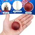 thumbnail image 3 of SHJHENG 24Pcs Patriotic Christmas Ball Ornaments, Red White Blue Glitter Hanging Balls for 4th of July, Memorial Day Decor, 3 of 7