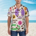 thumbnail image 2 of Kll Men'S Hawaiian Shirt Short Sleeve Button Down Beach Shirts-Dog Doing Yoga, 2 of 7