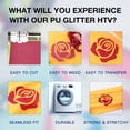 thumbnail image 3 of Rollo de vinilo Glitter HTV HTVRONT rojo con purpurina de 10 x 8 pies para camiseta, 3 of 6