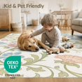 thumbnail image 3 of ODIKA 4'x6' Green Pastel Floral Elegance with Vintage Washable Area Rug Intricate Blossom and Vine Motifs for Classic Stain Resistant, Low Pile, Easy Care for Dorm Room, Small Living, 3 of 6