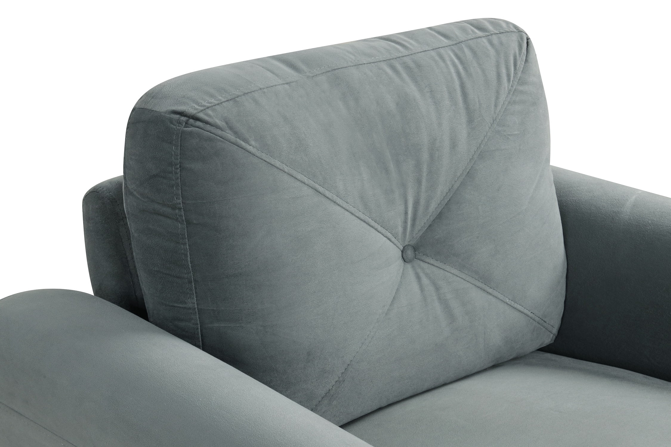MOONMISS Velvet Loveseat Sofa Couch with Upholstered Cushion for Small Space Living Room Bedroom Office,Gray