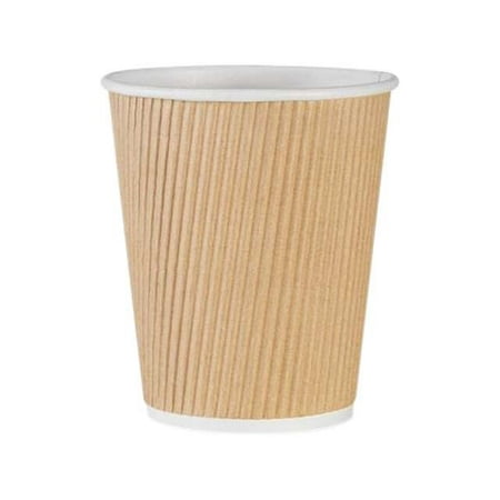 Genuine Joe Ripple Paper Cups, 10 Oz, Brown, 25 Ct