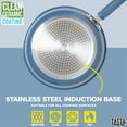 thumbnail image 6 of Tasty Clean Ceramic 16 Piece Non-Stick Aluminum Cookware Set, Slate Blue, 6 of 8