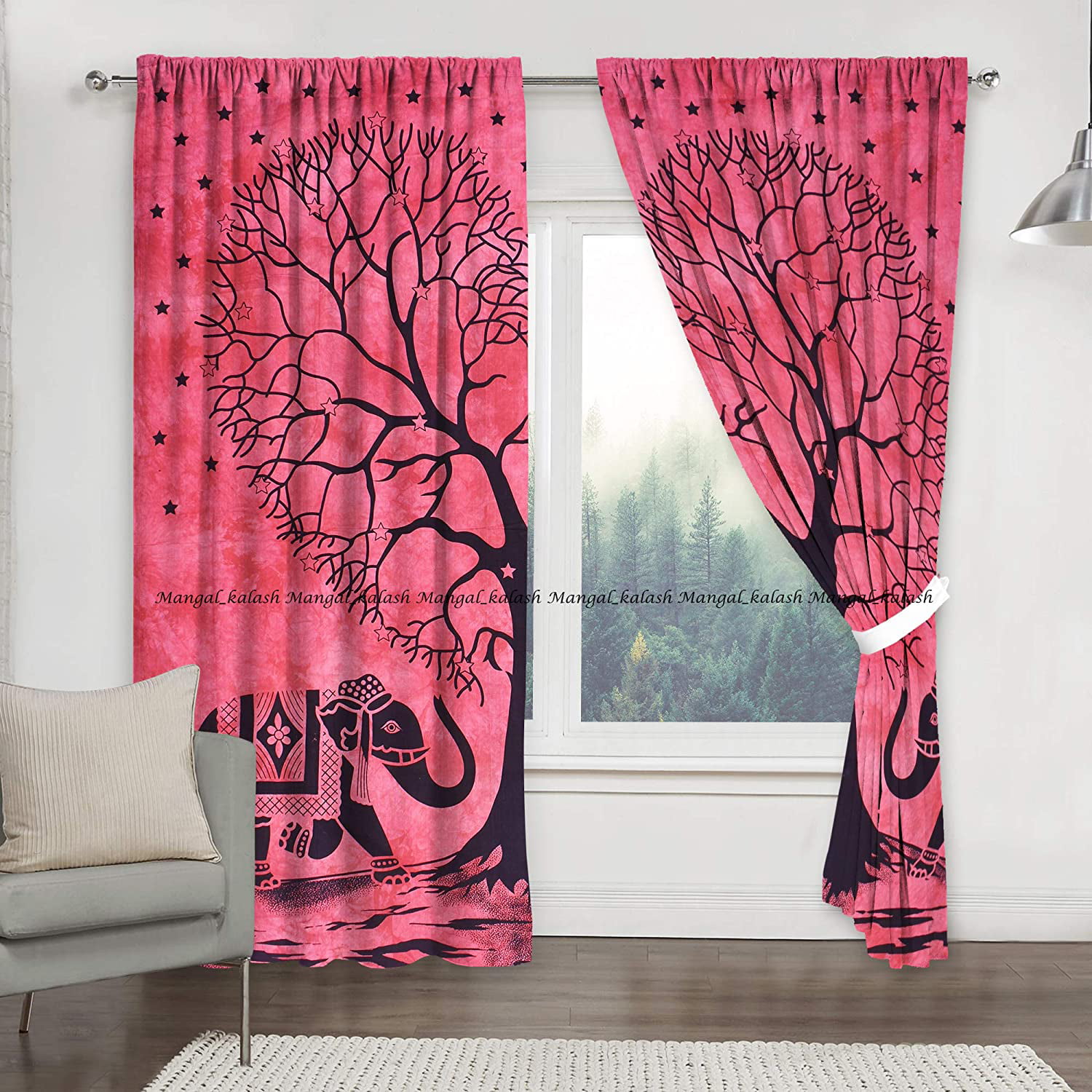 Indian Tree Mandala Cotton Hippie Tapestry Door Curtain Decor Window Curtain 
