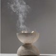 thumbnail image 3 of Beige Travertine Sphere Incense Burner Natural Marble Stone Home Decoration, Religious Round Ornamen, 3 of 5
