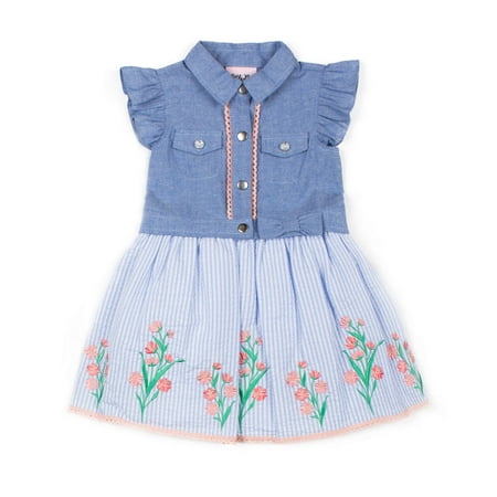 - Chambray and Seersucker Dress (Little Girls)