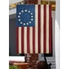 Betsy Ross 28" x 40" Tea Stained Applique 13-Star American Banner Flag