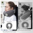thumbnail image 2 of Almohada cervical de viaje Urnexttour, espuma viscoelástica con fundas de almohada, color gris, 2 of 6