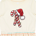 thumbnail image 4 of Inktastic Red and White Candy Cane Santa Christmas Funny Xmas Lights Girls Toddler Dress, 4 of 5