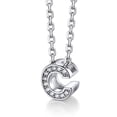 thumbnail image 1 of Collar inicial de plata esterlina Silvora con chispeante circonita cúbica letra C colgante para niñas adolescentes, 1 of 8