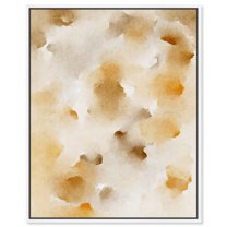 Pearls And Amber Watercolor Boho Abstracts Canvas Wall Art by Art Remedy, White Floater Frame, 25" x 31"