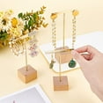 thumbnail image 6 of 3 Pcs Gold Metal T Bar Earring Display Stand with Wooden Square Base 4 Holes Jewelry Holders Hanging Earring Organizer for Store Retail Photography Props（4.7 & 5.5 &6.3 inch Height）, 6 of 9