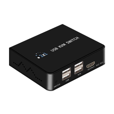 YIEMEEN 2 Port HDTV KVM USB Switcher Computer Control Shared Keyboard Mouse 4K 60Hz