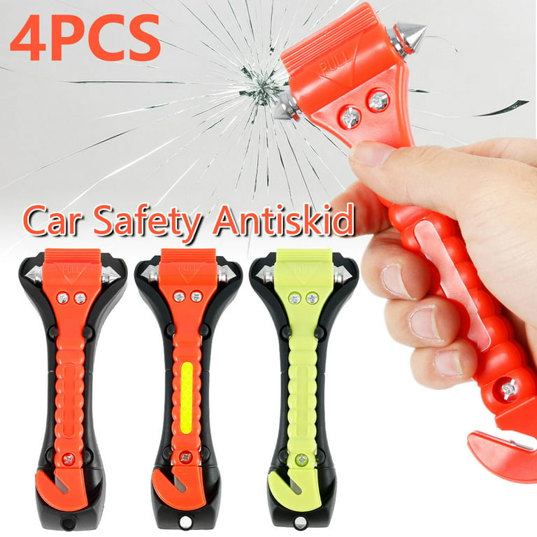 Willstar Car Safety Hammer, Emergency Escape Tool with Window Breaker and Seatbelt Cutter Anti-Skid, Saving Survival Kit, Pack of 4, Size: 4 Pack