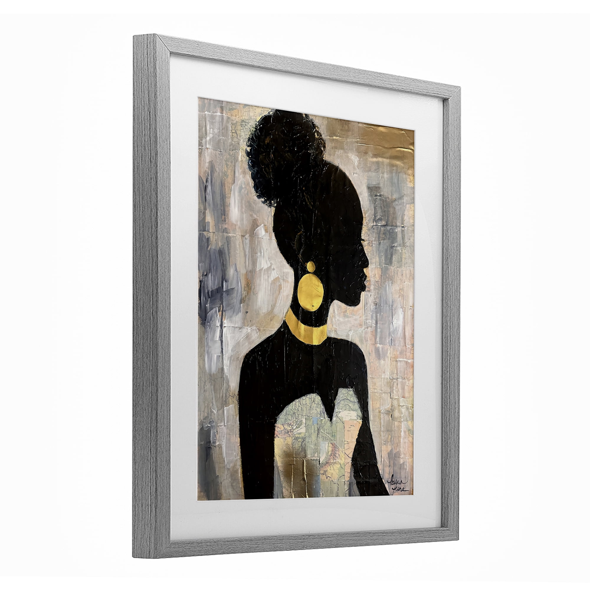 Stupell Industries Elegant Fashion Silhouette Gray Framed Print Under Glass, design by Lauren Luna
