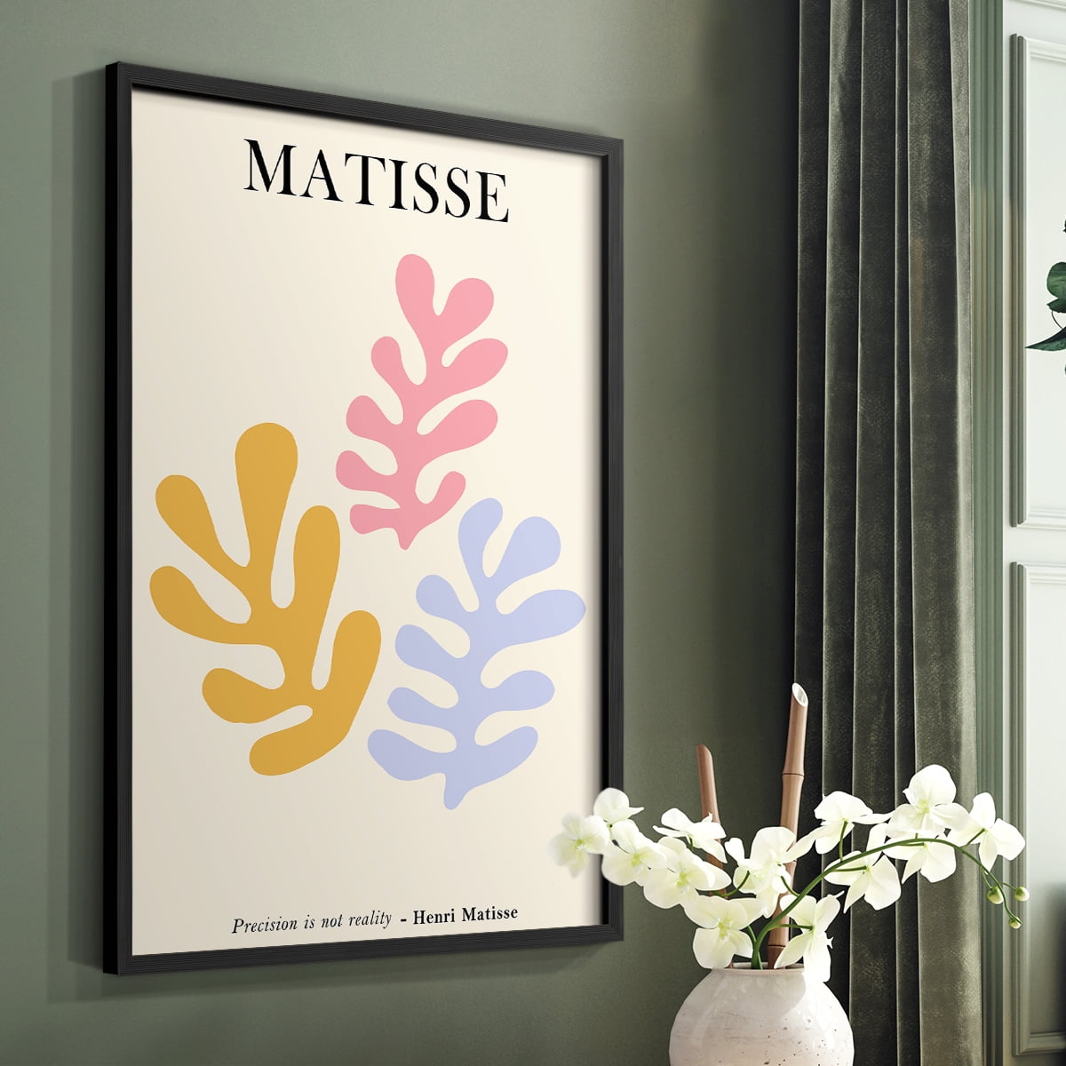 Matisse CDLXXXIV in Black Solid Wood Framed Print No Nail Hanging