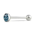 thumbnail image 4 of Ayyufe Pack Of 6 Mixed Leopard Ball Barbell Bar Tongue Ring Stainless Steel Body, 4 of 6