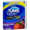 TUMS E-X 750 Tablets Assorted Berries 24 ea (Pack of 4)