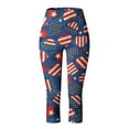 thumbnail image 4 of Pimfylm Yoga Pants with Pockets for Women Capri Leggings Tights Compression Yoga Running Fitness American 4Th of July Print Pants for Gym(Blue,3XL), 4 of 5