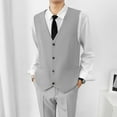 thumbnail image 2 of Mens Suit Vest Qiggri Men's Fashion Temperament Sleeveless Lapel Solid Color Pocket Suit Jacket Vest For Men, 2 of 7