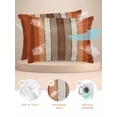 thumbnail image 2 of Satin Pillowcases Queen Size, Farmhouse Vintage Wooden Silk Pillow Cases for Hair and Skin with Zipper 2 Pack, Burnt Orange Brown Smooth Throw Pillow Covers for Sleeping, 20"x30", 2 of 6